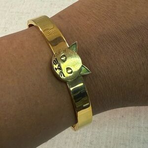 Cute Kitty Cat Gold Hinge Bracelet